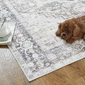 jinchan Area Rug 4x6 Washable Vintage Floral Non Slip Indoor Greige by Deal US