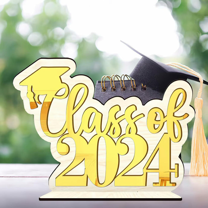 Graduation Decorations Class of 2024 Gold Centerpiece Desktop Ornament by Deal US