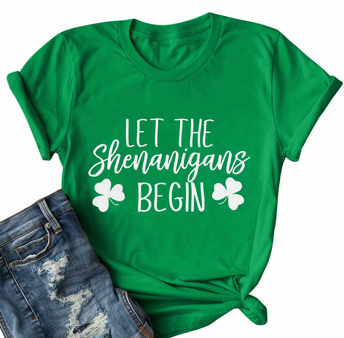 St Patricks Day Shirt Women Shamrock Funny Tee Green Size M by Deal US