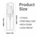 ZEYIYER 3PCS 1.7oz Foam Pump Bottle Travel Size 50ml Clear Dispenser by Deal US
