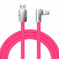 chubbycable FlexElbow Pro 90° 240W USB-A to USB-C Cable Rose Red 0.32FT by Deal US