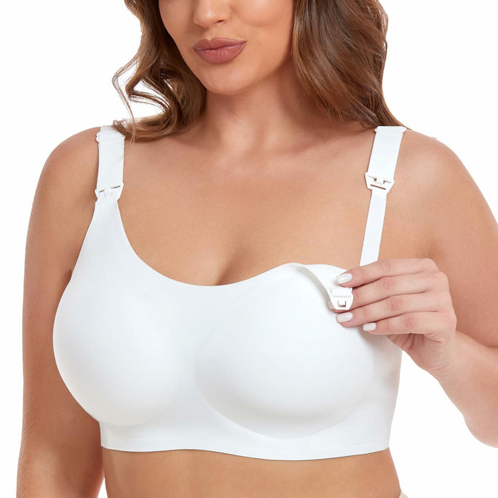 Gailife Nursing Bra Maternity Seamless Bralettes with Extenders White Size M by Deal US