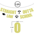Straight Outta Law School Banner Graduation 2025 Glittery Congrats Lawyer by Deal US