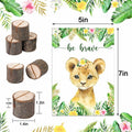 16Pcs Pink Jungle Safari Baby Shower Centerpieces with Wooden Stands by Deal US