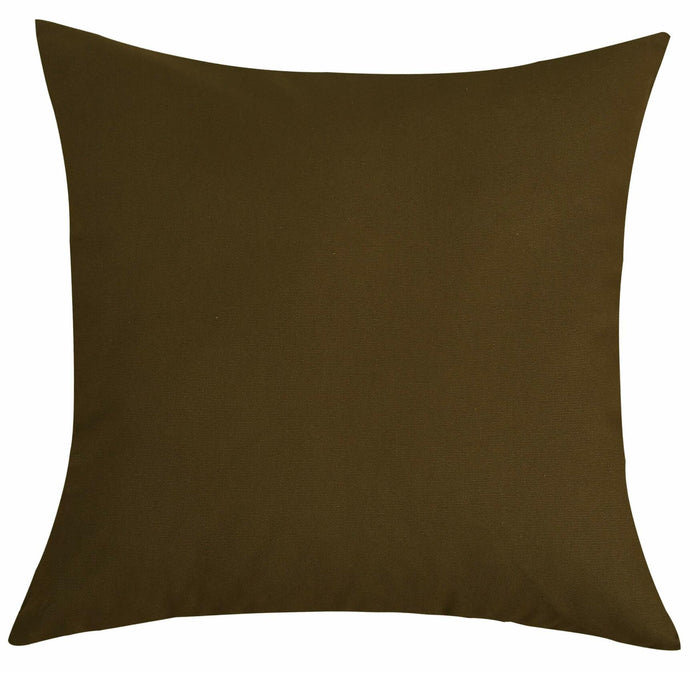 TangDepot Cotton Solid Throw Pillow Cover Coffee 18x18 1 Count by Deal US