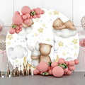 Baocicco 6ft Cartoon Bear Rabbit Round Backdrop White Clouds Watercolor by Deal US