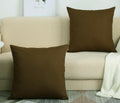 TangDepot Cotton Solid Throw Pillow Cover Coffee 18x18 1 Count by Deal US