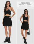 MoFiz Women's 18" Knee Length Golf Skirt Athletic Casual Cargo Black XS Size XS by Deal US