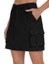 MoFiz Women's 18" Knee Length Golf Skirt Athletic Casual Cargo Black XS Size XS