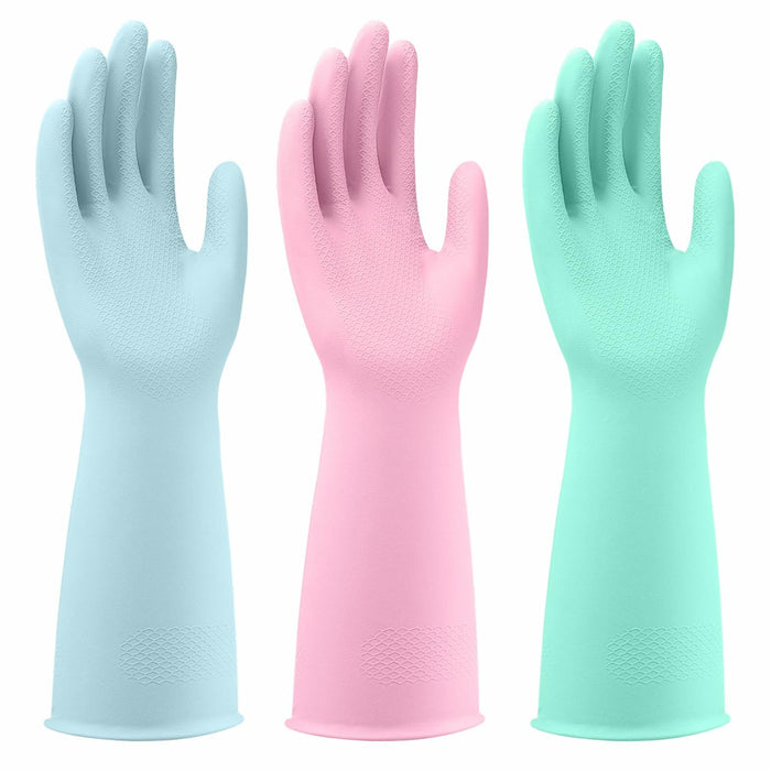 FCTTD Rubber Cleaning Gloves 6 Pairs Small Multicolor Kitchen Dishwashing by Deal US