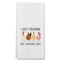 I Just Freaking Love Chickens Cotton Kitchen Towel 24x16 Inches Farmhouse Decor by Deal US