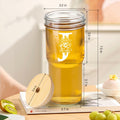 [Like New] Personalized Initial Glass Cup 24oz Tumbler w/Lid Straw Monogram Gift for Women by Deal US