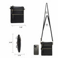 AMELIE GALANTI Small Vegan Crossbody Purse Bag Triple Zipper Black by Deal US