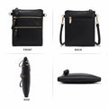 AMELIE GALANTI Small Vegan Crossbody Purse Bag Triple Zipper Black by Deal US