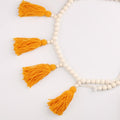 Tassels Garland Wood Bead Boho Decor Macrame Banner Yellow Nursery Baby Shower by Deal US