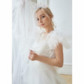 BAHABY Silver Glitter Bride Headband with Short Veil Bridal Shower Wedding by Deal US