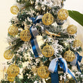 16 Golden Christmas Balls Ornaments 2.36in Gold Glitter Tree Decor by Deal US