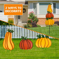 ALLADINBOX Rustic Stacked 3 Pumpkin Yard Stake Thanksgiving Fall Decor by Deal US