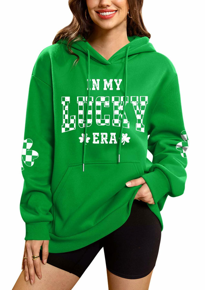 For G and PL Women's St Patricks Oversized Clover Hoodie Green Size 2XL by Deal US