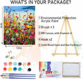 [Like New] Eiazuiks Paint by Number Kit Wild Flower 12x16 with Frame & Brushes by Deal US