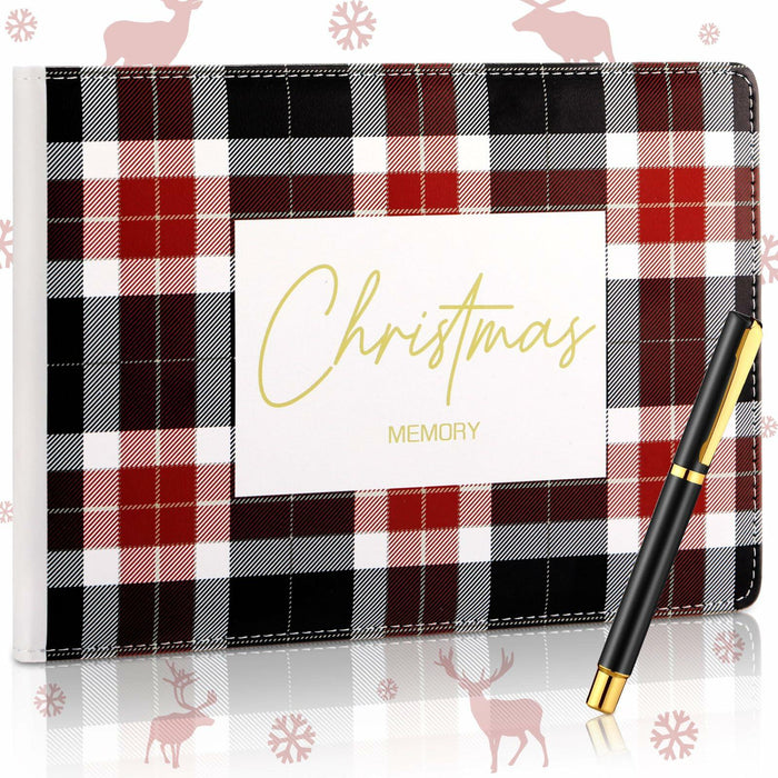 Frienda Leather Christmas Memory Book Scrapbook Album 9x6 White 144 Pages by Deal US