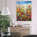 [Like New] Eiazuiks Paint by Number Kit Wild Flower 12x16 with Frame & Brushes by Deal US