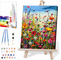[Like New] Eiazuiks Paint by Number Kit Wild Flower 12x16 with Frame & Brushes by Deal US