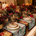 Christmas Table Runner Snowman Burlap Linen 108in Xmas Tree Snowflake Decor by Deal US