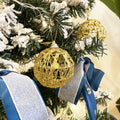 16 Golden Christmas Balls Ornaments 2.36in Gold Glitter Tree Decor by Deal US