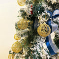 16 Golden Christmas Balls Ornaments 2.36in Gold Glitter Tree Decor by Deal US