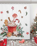 Christmas Gingerbread Man Shower Curtain Waterproof 72x72 Xmas Holiday Decor by Deal US