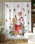 Christmas Gingerbread Man Shower Curtain Waterproof 72x72 Xmas Holiday Decor by Deal US