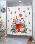 Christmas Gingerbread Man Shower Curtain Waterproof 72x72 Xmas Holiday Decor by Deal US