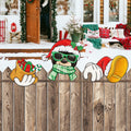 Bolisom Christmas Fence Peeker Garden Yard Sign Outdoor Xmas Decor by Deal US