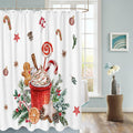 Christmas Gingerbread Man Shower Curtain Waterproof 72x72 Xmas Holiday Decor by Deal US