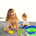 Beach Toys Set Collapsible Bucket 3 Shovels Mesh Bag Foldable Pail Toddler by Deal US