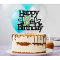 Sumerk 8th Birthday Cake Topper Black Gold Glitter Party Decoration by Deal US
