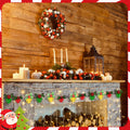 12 Pcs 3D Wooden Christmas Jingle Bell Ornaments Buffalo Plaid Bow by Deal US