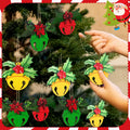 12 Pcs 3D Wooden Christmas Jingle Bell Ornaments Buffalo Plaid Bow by Deal US