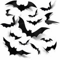 DZBJIPT 120 Pcs 3D Halloween Bats Wall Decals 4 Sizes Black Bat Decor by Deal US