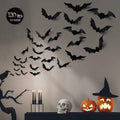 DZBJIPT 120 Pcs 3D Halloween Bats Wall Decals 4 Sizes Black Bat Decor by Deal US