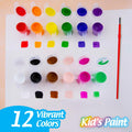 BAZIC Kids Paint Set 12 Colors 60ml Non-Toxic Vibrant Colors 1-Pack by Deal US