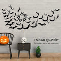 DZBJIPT 120 Pcs 3D Halloween Bats Wall Decals 4 Sizes Black Bat Decor by Deal US
