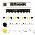 ADLKGG Navy Blue Silver Black Birthday Party Decorations Banner Balloons Set by Deal US