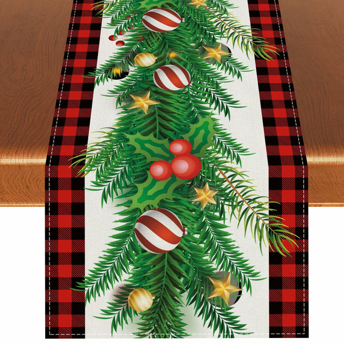 Linen Christmas Table Runner Winter Xmas Decorations 13x72 Inch by Deal US