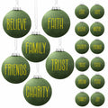 HyDren Velvet Easter Balls 2.36in Flocked Green Ornaments 12 Pcs by Deal US