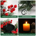 [Like New] 30" Artificial Christmas Centerpiece Red Flowers Berries Pinecones 3 Candle by Deal US