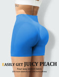 HIGORUN Women's High Waisted Seamless Workout Shorts Dark Blue Size L by Deal US