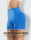 HIGORUN Women's High Waisted Seamless Workout Shorts Dark Blue Size L by Deal US