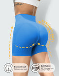 HIGORUN Women's High Waisted Seamless Workout Shorts Dark Blue Size L by Deal US